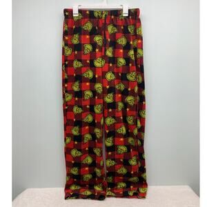 The Grinch Adults Large Sleep Pants Red/Black Plaid Comfy Lounge Soft Dr. Seuss
